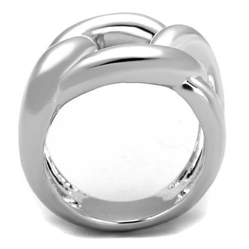 Alamode Rhodium Brass Ring with No Stone - Flyclothing LLC