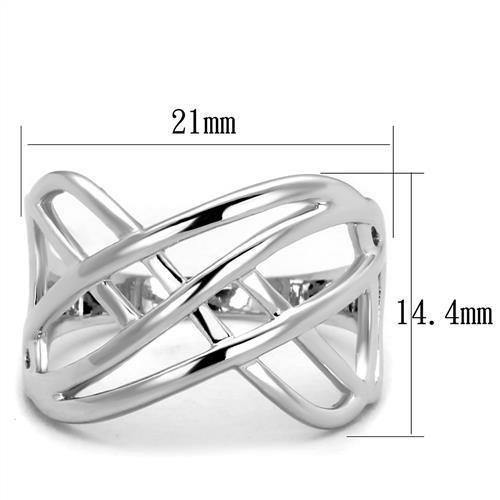 Alamode Rhodium Brass Ring with No Stone - Alamode