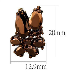 Alamode IP Coffee light Brass Earrings with AAA Grade CZ in Light Coffee - Flyclothing LLC