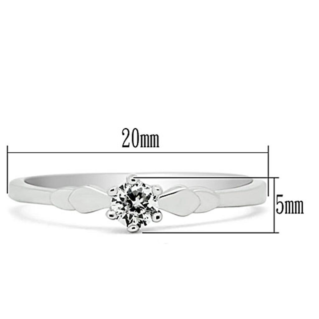 Alamode Rhodium Brass Ring with AAA Grade CZ in Clear - Flyclothing LLC