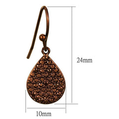 Alamode IP Coffee light Brass Earrings with AAA Grade CZ in Light Coffee - Flyclothing LLC