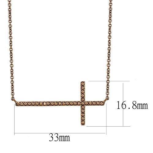 Alamode IP Coffee light Brass Chain Pendant with AAA Grade CZ in Light Coffee - Flyclothing LLC