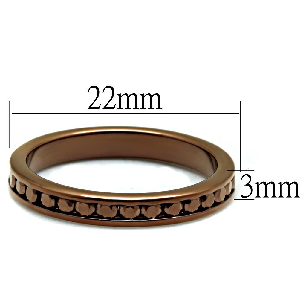 Alamode IP Coffee light Brass Ring with AAA Grade CZ in Brown - Alamode