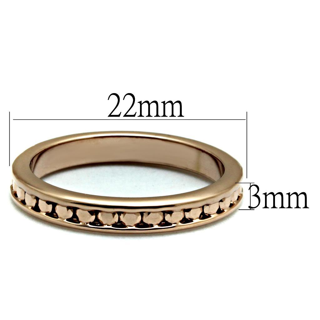 Alamode IP Rose Gold(Ion Plating) Brass Ring with AAA Grade CZ in Metallic Light Gold - Alamode