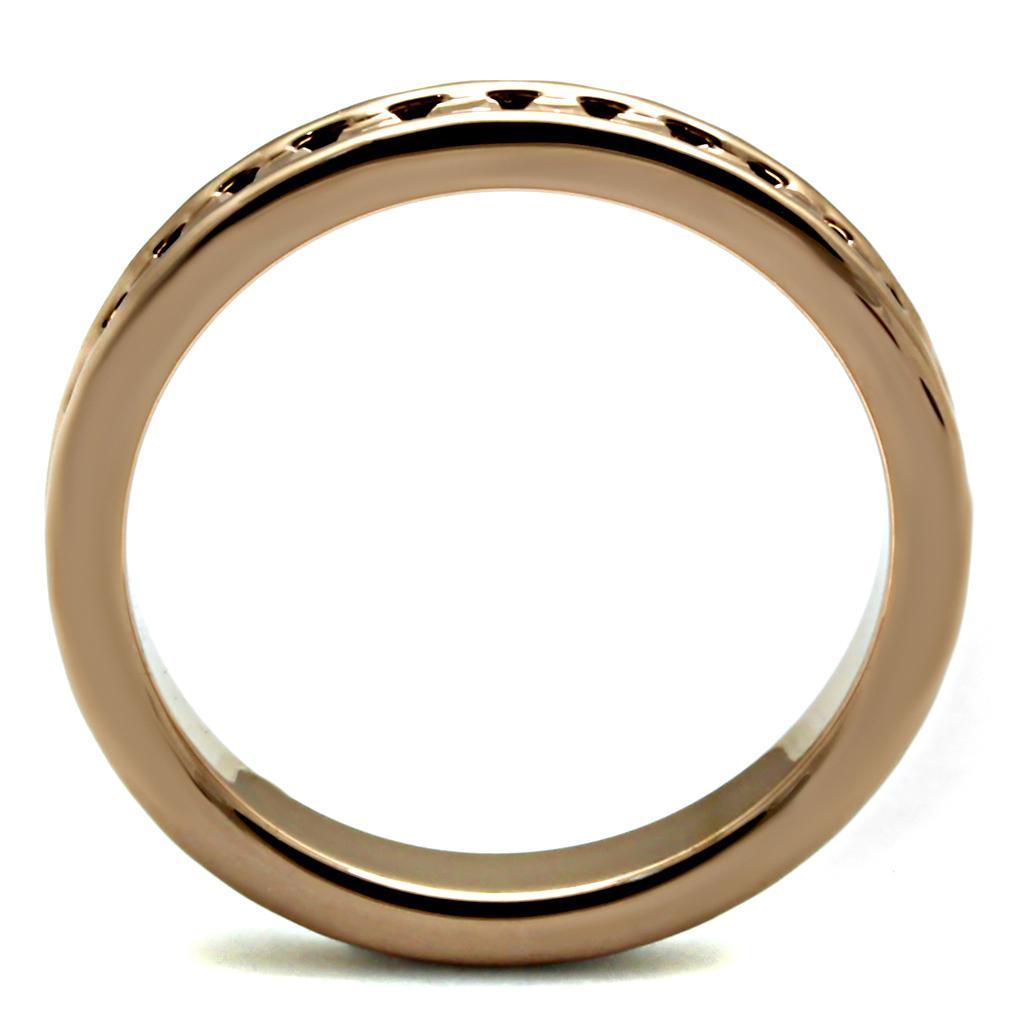 Alamode IP Rose Gold(Ion Plating) Brass Ring with AAA Grade CZ in Metallic Light Gold - Alamode