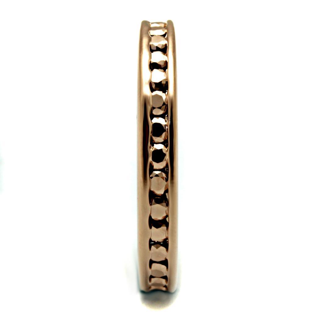 Alamode IP Rose Gold(Ion Plating) Brass Ring with AAA Grade CZ in Metallic Light Gold - Flyclothing LLC