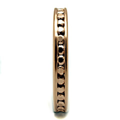 Alamode IP Rose Gold(Ion Plating) Brass Ring with AAA Grade CZ in Metallic Light Gold - Alamode