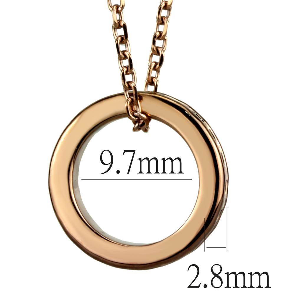 Alamode IP Rose Gold(Ion Plating) Brass Chain Pendant with Top Grade Crystal in Metallic Light Gold - Flyclothing LLC