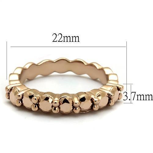 Alamode IP Rose Gold(Ion Plating) Brass Ring with AAA Grade CZ in Metallic Light Gold - Alamode