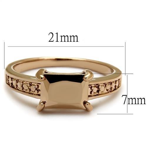 Alamode IP Rose Gold(Ion Plating) Brass Ring with AAA Grade CZ in Metallic Light Gold - Alamode