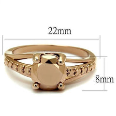 Alamode IP Rose Gold(Ion Plating) Brass Ring with AAA Grade CZ in Metallic Light Gold - Flyclothing LLC