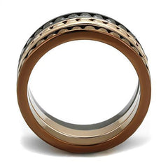 Alamode IP Rose Gold & IP Light Black & IP Light coffee Brass Ring with Top Grade Crystal in Multi Color - Flyclothing LLC