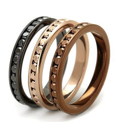 Alamode IP Rose Gold & IP Light Black & IP Light coffee Brass Ring with Top Grade Crystal in Multi Color - Flyclothing LLC