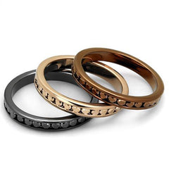 Alamode IP Rose Gold & IP Light Black & IP Light coffee Brass Ring with Top Grade Crystal in Multi Color - Flyclothing LLC