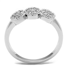 Alamode Rhodium Brass Ring with AAA Grade CZ in Clear - Flyclothing LLC