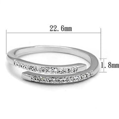 Alamode Rhodium Brass Ring with AAA Grade CZ in Clear - Flyclothing LLC