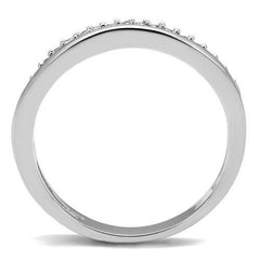 Alamode Rhodium Brass Ring with AAA Grade CZ in Clear - Flyclothing LLC