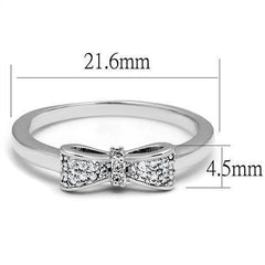 Alamode Rhodium Brass Ring with AAA Grade CZ in Clear - Flyclothing LLC