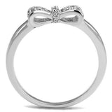 Alamode Rhodium Brass Ring with AAA Grade CZ in Clear - Flyclothing LLC