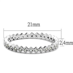 Alamode Rhodium Brass Ring with AAA Grade CZ in Clear - Flyclothing LLC