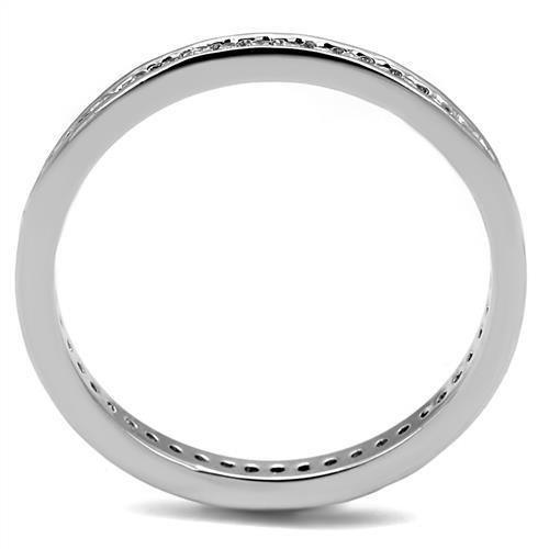 Alamode Rhodium Brass Ring with AAA Grade CZ in Clear - Flyclothing LLC