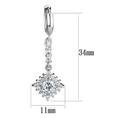 Alamode Rhodium Brass Earrings with AAA Grade CZ in Clear - Flyclothing LLC