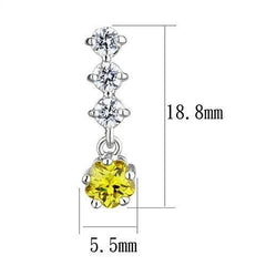 Alamode Rhodium Brass Earrings with AAA Grade CZ in Topaz - Flyclothing LLC