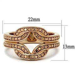 Alamode IP Rose Gold(Ion Plating) Brass Ring with AAA Grade CZ in Metallic Light Gold - Flyclothing LLC