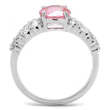 Alamode Rhodium Brass Ring with AAA Grade CZ in Rose - Flyclothing LLC