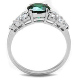 Alamode Rhodium Brass Ring with Synthetic Spinel in Emerald - Alamode