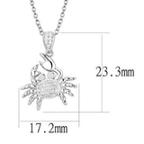 Alamode Rhodium 925 Sterling Silver Chain Pendant with AAA Grade CZ in Clear - Alamode