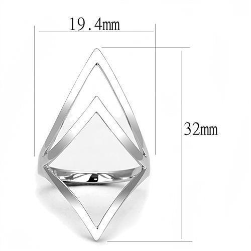 Alamode Rhodium 925 Sterling Silver Ring with No Stone - Flyclothing LLC