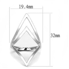 Alamode Rhodium 925 Sterling Silver Ring with No Stone - Flyclothing LLC