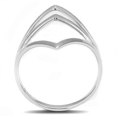 Alamode Rhodium 925 Sterling Silver Ring with No Stone - Flyclothing LLC