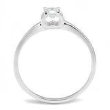 Alamode Rhodium 925 Sterling Silver Ring with AAA Grade CZ in Clear - Alamode