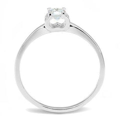 Alamode Rhodium 925 Sterling Silver Ring with AAA Grade CZ in Clear - Flyclothing LLC