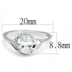 Alamode Rhodium 925 Sterling Silver Ring with AAA Grade CZ in Clear - Flyclothing LLC