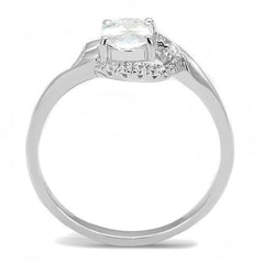 Alamode Rhodium 925 Sterling Silver Ring with AAA Grade CZ in Clear - Flyclothing LLC