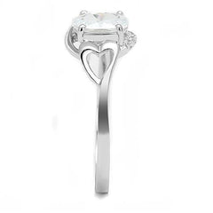 Alamode Rhodium 925 Sterling Silver Ring with AAA Grade CZ in Clear - Alamode