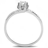 Alamode Rhodium 925 Sterling Silver Ring with AAA Grade CZ in Clear - Alamode