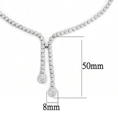 Alamode Rhodium Brass Jewelry Sets with AAA Grade CZ in Clear - Flyclothing LLC