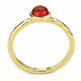 Alamode Gold Brass Ring with Synthetic Synthetic Glass in Garnet - Flyclothing LLC