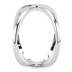 Alamode Rhodium Brass Ring with AAA Grade CZ in Clear - Flyclothing LLC