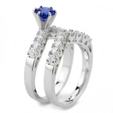 Alamode Rhodium Brass Ring with AAA Grade CZ in London Blue - Flyclothing LLC