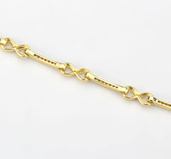 Alamode Flash Gold Brass Bracelet with AAA Grade CZ in Clear - Flyclothing LLC