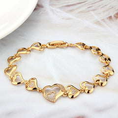 Alamode Flash Rose Gold Brass Bracelet with AAA Grade CZ in Clear - Flyclothing LLC