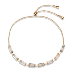 Alamode Rose Gold Brass Bracelet with AAA Grade CZ in Clear - Flyclothing LLC