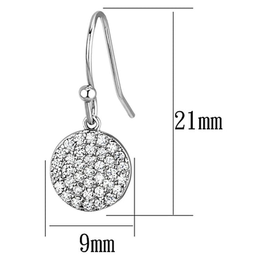 Alamode Rhodium Brass Earrings with AAA Grade CZ in Clear - Flyclothing LLC