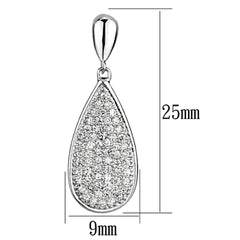 Alamode Rhodium Brass Earrings with AAA Grade CZ in Clear - Flyclothing LLC