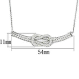 Alamode Rhodium Brass Necklace with Top Grade Crystal in Clear - Flyclothing LLC